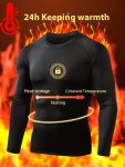 Hoplynn Men's Solid Color Mid Stretch Thermal Compression T-Shirt Moisture Wicking Baselayer Breathable Active Shirt For Fall wi