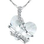 Floating Heart Necklace Embellished With Swarovski Crystals