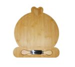 Handcrafted Bamboo Cheese Serving Tray With Cheese Knife Set Cheesebaord