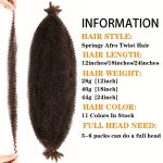 Versatile Afro Twist Hair Extensions For Women - 8 Strands Available In 30.48CM 45.72CM & 60.96CM Lengths - Perfect For Dreadloc