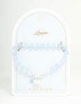 Silver Pearl & Diamante Blue Beaded Bracelet
