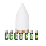 Diffuser Twist White Ceramic - 7 Essential Oils 10 Ml - Gifts Collection