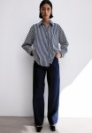 Poplin Shirt - Navy Blue Striped