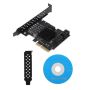 5-PORT SATA3.0 Expansion Card Pci-e Adapter For Windows Linux