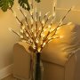 1pc 20LED Transparent Leaf Branch Lights - Perfect For Adding A Touch Of Elegance To Home Garden Wedding Christmas And Holiday Decorations (Batteries Not Included)