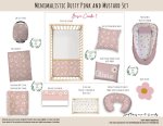 Cot Duvet Bedding Minimalistic Dusty Pink And Mustard