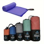 Highly Absorbent Quick Dry Microfiber Sports Towel With Lightweight Mesh Bag - Perfect For Camping Sports Beach Hiking Yoga