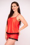 Nancy Ladies Short Satin Pyjama Set – Red