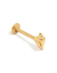 Goldair Gold Plated Surgical Steel Miter Shell Single Flat Back Stud