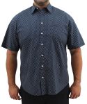Mens Short Sleeve Printed Shirt - 8XL Navy