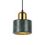 Melanie Marble And Metal Pendant Light Green White Black - Black