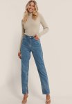 Side Slit Denim - Mid Blue