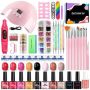 All-in-one Gel Nail Polish Kit With Uv Lamp & Manicure Tools