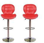Stylish Barstool - Red - Set Of 2