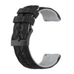 For Suunto 7 24MM Mixed-color Silicone Watch Band Black+grey