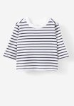Cotton On Jamie Long Sleeve Graphic Print Tee - Vanilla navy Ink Stripe