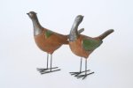 Set Of 2 Green & Brown Pheasants 25X24X7CM