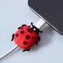 Adorable Ladybug Phone Charger Protector For Iphone And Other Smartphones - Pvc Material No Battery Included