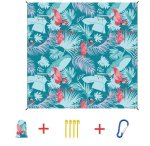 Water Resistant Picnic And Beach Throw mat 210 200CM - Tropical Flamingo