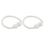 Smte Matoc Magnetic Curtain Rope Tieback With Pearl End Cream With Keychain