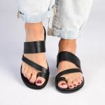 Ningizimu Toe Loop Leather Sandals - Black - 8