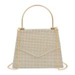 Goldair Gold Diamante Trapezium Clutch Bag