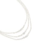 Silver Diamante Triple Layered Necklace