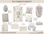 Cot Duvet Bedding Hot Air Balloon Beige Steampunk Air Balloon