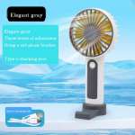 MINI Portable Handheld Fan USB Rechargeable Electric Fan Simple Desktop Fan Outdoor Travel Home Fan - Grey