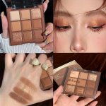 9-COLOR Eyeshadow Palette Mocha Chocolate Shades Matte & Shimmer Warm Earth Tones With Sparkling Orange & Brown Long-lasting Eye