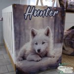 Fleece Blanket White Frost Wolf