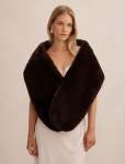 Laura Faux Fur Wrap - 0 Chocolate