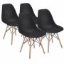 4 Pcs Nordic Design Wooden Leg Dining Chairs