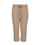 Basic Drawstring Capri Pants - Taupe L xl