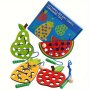 Wooden Fruit Threading Board Montessori Educational Early Learning Stringing Game Toy To Improve Hand-eye Coordination And Fine Motor Skills.