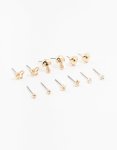 Kids Gold Butterfly Stud Earrings 6-PACK