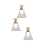 Cleopatra Trio Glass Pendant Light Brass