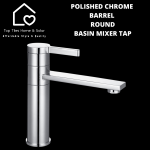 Polished Chrome Barrel Round Basin Mixer Tap