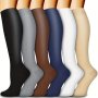 1 Pair Solid Compression Socks Knee High Circulation Long Socks For Sports Support Nurse Medical Running Athletic