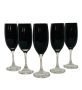 Champagne Glasses 190 Ml 6 Piece - Black