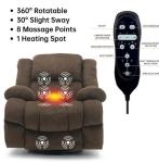 360 Swivel Massage Recliner With 8-POINT Vibration & Lumbar Heat