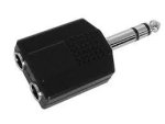 Audio Adapter 6.3MM Stereo Jack - 2X6.3MM Stereo Socket - 6.3MM Stereo Jack - 2X6.3MM Stereo Socket