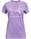 Girls' Ua Graphic Twist Big Logo Short Sleeve - Planet PURPLE-576 Ysm