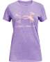 Girls' Ua Graphic Twist Big Logo Short Sleeve - Planet PURPLE-576 / Ysm
