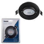 Black Blister Pack With Aluminium Tilt LED Down Lighter And Bulb 2 Pack – DL031