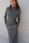 Polo-neck Jumper - Grey Marl
