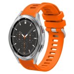 For Samsung Galaxy WATCH4 Classic 46MM 20MM Twill Solid Color Silicone Watch Band Orange