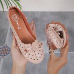 Women's Bowknot Decor Flat Shoes Casual Hollow Out Design Slip On Shoes Lightweight & Comfortable Shoes