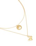 Waterproof Gold Plated Stainless Steel Bff Butterfly Layered Necklace