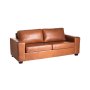 - Iula Genuine Leather 3 Seater Coach - Pecan